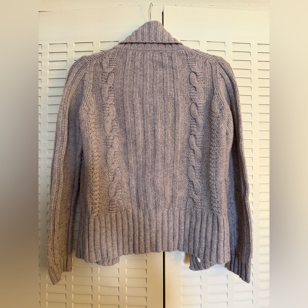 Banana Republic Petite S Lambswool Cashmere Blend Cable Knit Cardigan Sweater - Picture 7 of 7
